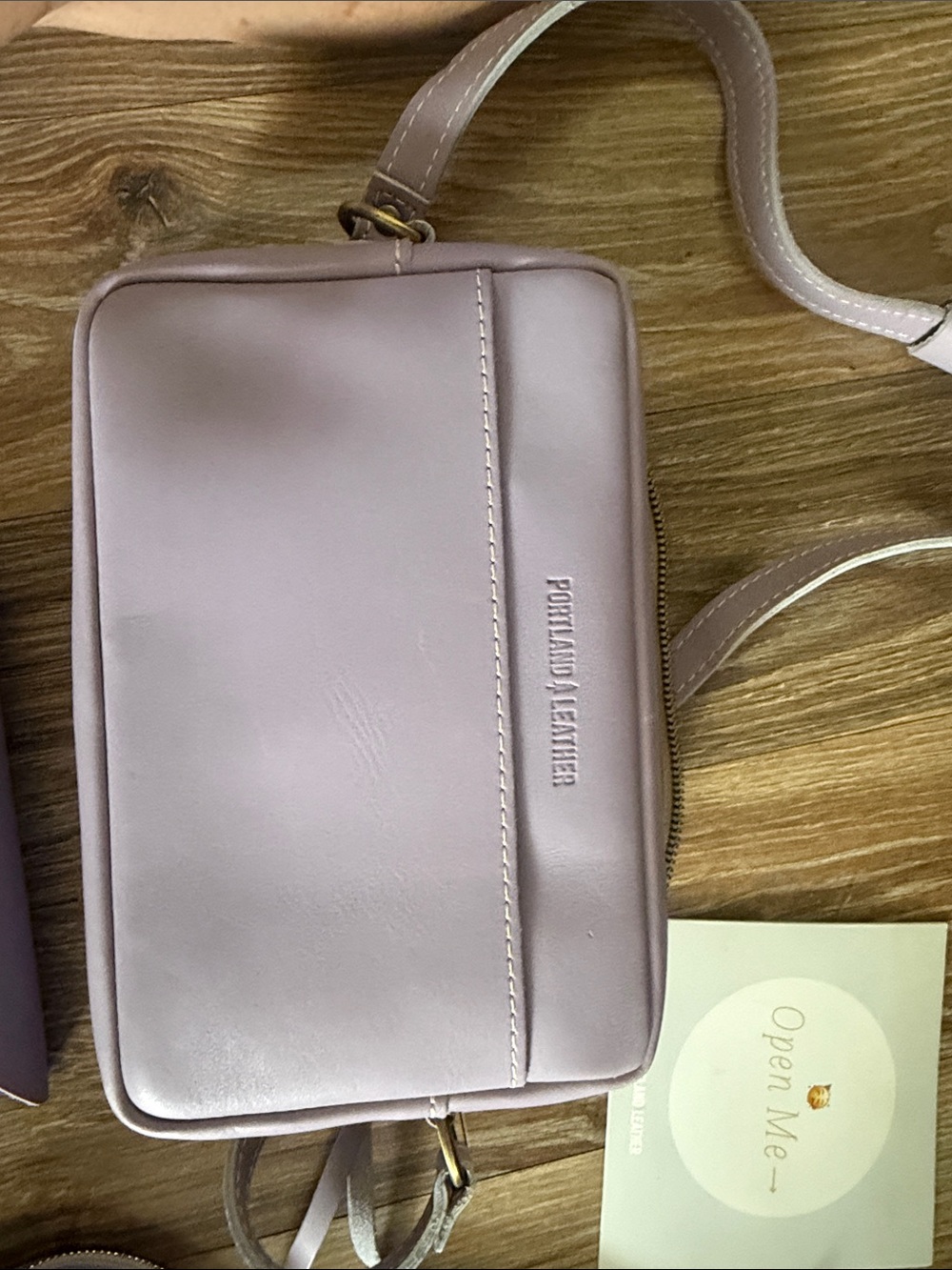 Portland Leather Lavender Crossbody Set with Matching Accessories - Picture 2 of 9